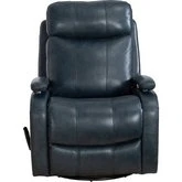 Duffy Manual Swivel Glider Recliner in Ryegate Blue Leather